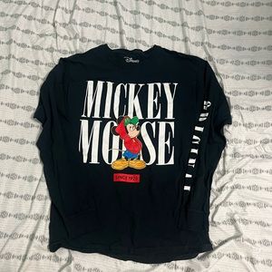 Mickey Mouse Disney Mad Engine Men's Black Long Sleeve T-shirt